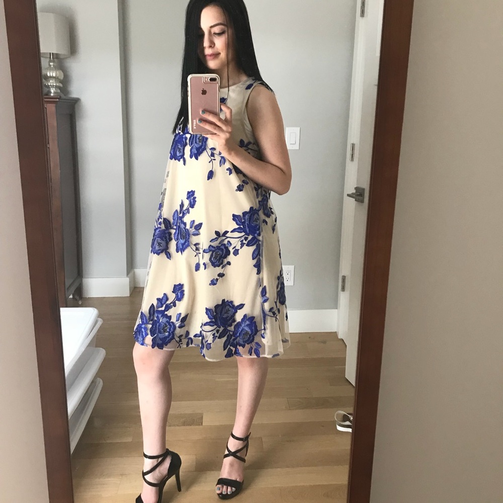 Blue floral dress